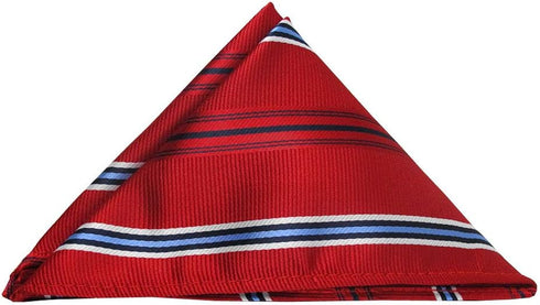 Jacob Alexander Executive Stripe Pocket Square Handkerchief - Red...