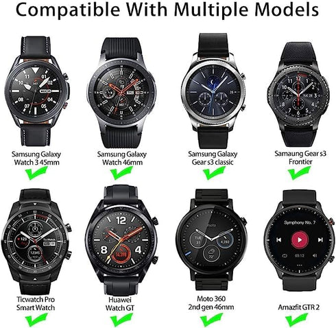 TOOLAIK 22mm watch Band Compatible for Samsung Galaxy Watch 3 45mm/Galaxy Watch 46mm Bands/Gear S3 Frontier/Classic, 22mm Soft Silicone Smart Watc...