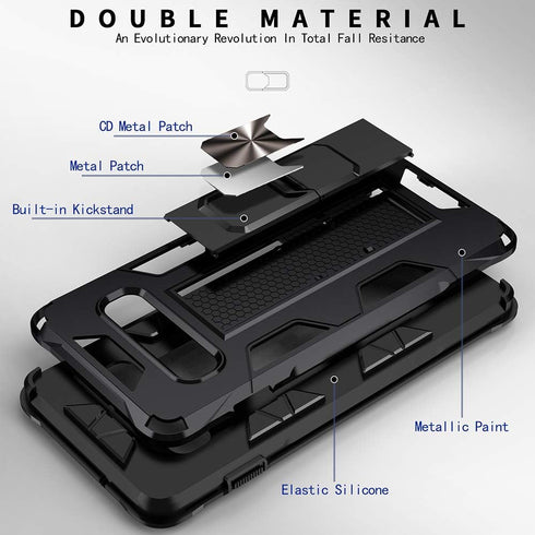 for Samsung Galaxy S10 Case Military Grade Shockproof with Kickstand Stand Built-in Magnetic Car Mount Armor Heavy Duty Protective Case for Samsun...