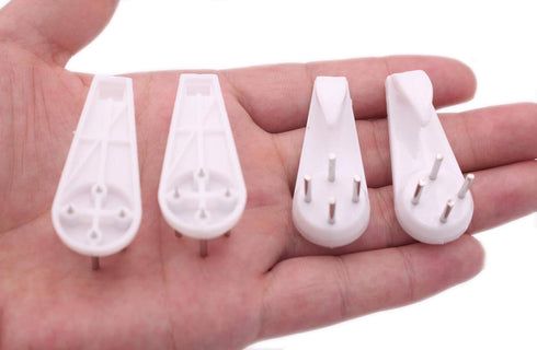 20PCS White Durable Assorted Concrete Hard Wall Photo Album Picture Hanging Kit Picture Frame Nail Hook Hanger Plastic Wall Hook Seamless Nail...