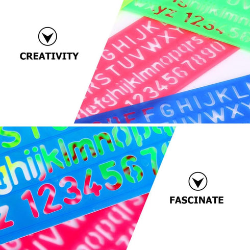 32pcs Ruler Painting Supplies Drawing Templates Multipurpose Stencil Painting Tools Drawing Alphabet Stencils Paint Stencil Number Alphabetic Temp...