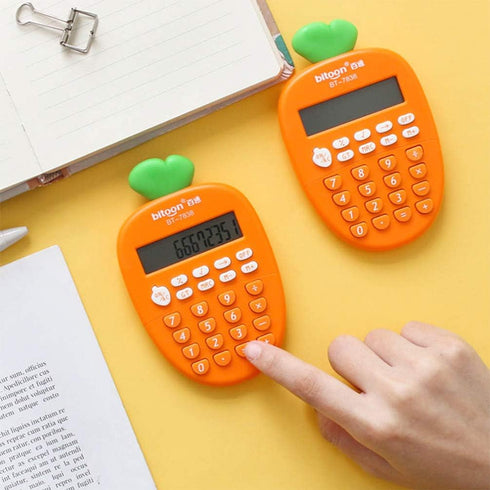 Desktop Calculator 12 Digit, Kawaii Mini Calculator Cute Carrot Portable Small Basic Students Calculators for Home Office Supplies...