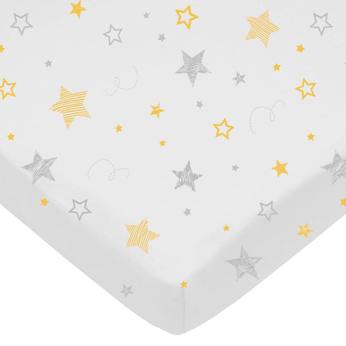American Baby Company Crib Bedding Bundle Set, a 100% Cotton Fitted Standard Crib Sheet and a Fitted Contoured Changing Table Pad Cover, Golden Ye...