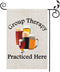 PXTIDY Funny Drinking Garden Flag Group Therapy Practiced Here Drinking House Yard Flag Beer Outdoor Decoration Flag Group Therapy Home Decor...