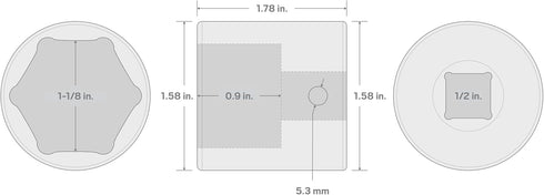TEKTON 1/2 Inch Drive x 1-1/8 Inch 6-Point Impact Socket | SID22029...