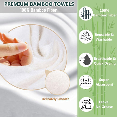 Bamboo Paper Towels Reusable Washable Cleaning Cloth, Weekly Disposable Rayon Towels Heavy Duty & Tear Away 20 Sheets per Roll for Home & Kitchen ...