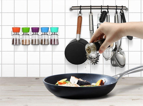 4 PCS Spice Rack Wall Storage Plastic Drawer Organizer Rack Kitchen Cabinet Door Spice Clips Hold 20 Jars Spices Rack Organizer...