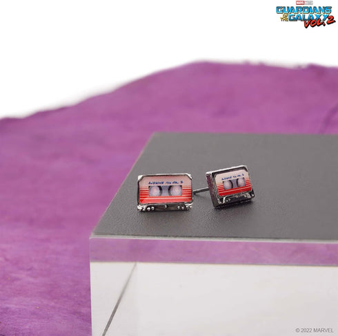 Marvel Comics Guardians of Galaxy Women's Stainless Steel Awesome Mix Vol. 2 Tape Stud Earrings, Silver, One Size (GOTGTAPENER01)...