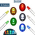 250PCS LED Diode 3mm LED Light Emitting Diode 2pin RoundIn-line LED Bead Assembly Mix Color (Red, Yellow, Blue, Green and White 5 Colors)...