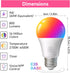 TJOY 6 Pack Smart Light Bulbs, Bluetooth WiFi Led Bulb Work with Alexa&Google Assistant, RGB Color Changing Bulbs, Music Sync, 9W(60W Equivalent),...