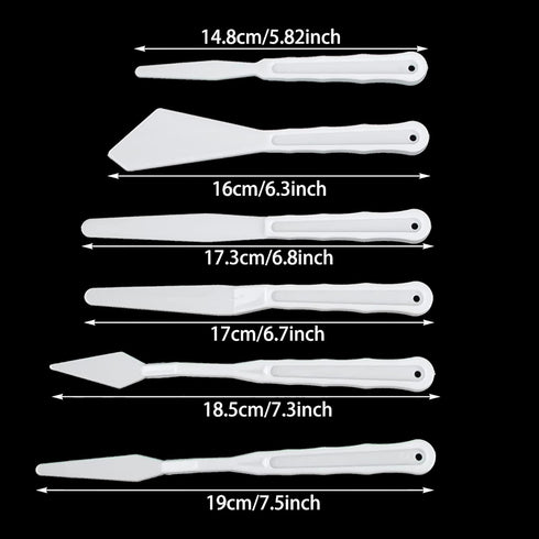 Plastic Spatula Palette Knives Set 60Pcs(10 Pack), KELIFANG Painting Knife for Mixing Spreading Scratching Layering Colors, Thin and Flexible Art ...