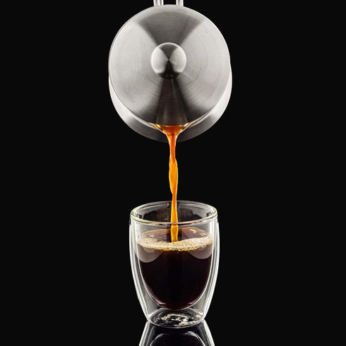 OVENTE French Press Coffee Maker 12 Ounce, 4 Level Stainless Steel Filter System & Heat Resistant Borosilicate Glass, Scoop included, Silver FSL12...