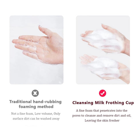 Face Foam Maker 2 PCS Facial Cleansing Tool Rich Cream Foamer Deep Cleanser Foam Maker Cup Cleansing Foaming Maker for Wash Facial Skin (Pink)...