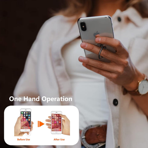 Cell Phone Ring Holder Stand,360 Degree Rotation Finger Ring Kickstand with Polished Metal Phone Grip for Magnetic Car Mount , Compatible with All...