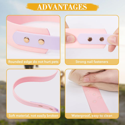 Pretty Jolly Waterproof PVC Dog Collar Colorful Soft Comfortable Pet Collars for Small Dogs Collars with Safe Adjustable Buckle Multicolor Dog Col...