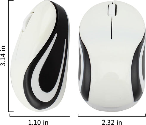 Wireless Mouse Cute Mini Computer Mouse Small Size Pocket Portable Compact Travel USB Optical Mice 3 Buttons 1000 DPI Cordless Mouse for Laptop PC...