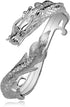 Fashion 925 Sterling Silver Antique Chinese Dragon Chic Lady Gentleman Bangle Bracelet...