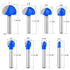 8Pcs Cove Box Cemented Carbide Router Bit for Woodworking, MDF and Plywood, 1/4" Shank Round Nose, 1/4" 5/16" 3/8" 1/2" 5/8" 3/4" 7/8" 1" Cutting ...