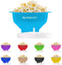 Collapsible Silicone Microwave Hot Air Popcorn Popper Bowl With Lid and Handles - Aqua...