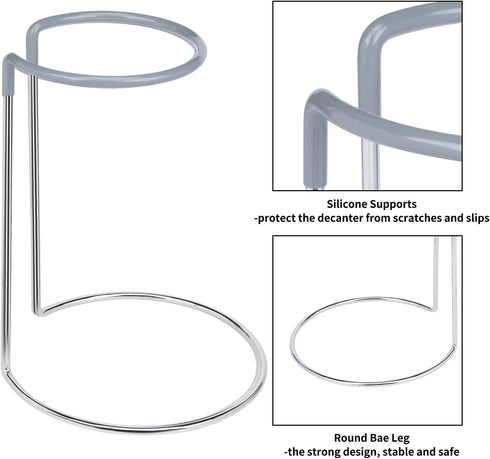 Wine Decanter Drying Stand with Rubber Coated Top to Prevent Scratches, Wine-Decanter Drying Rack for Standard Large Wine Decanters, Decanter Clea...