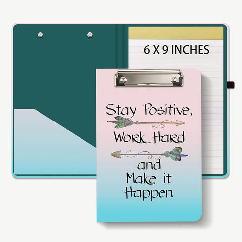 Hongri Mini Clipboard Folio with Refillable Lined Notepad and Interior Storage Pocket for Students, Classroom, Office, Man, Cute Custom Pattern, S...