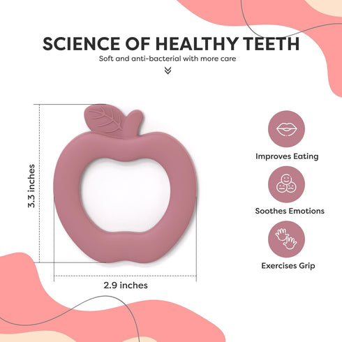 Teething Toys for Babies Age 3 to 12 Months (Set of 3) - Fruit Shaped, BPA Free Soft and Textured Silicone Teether, Relief Sore Gums...