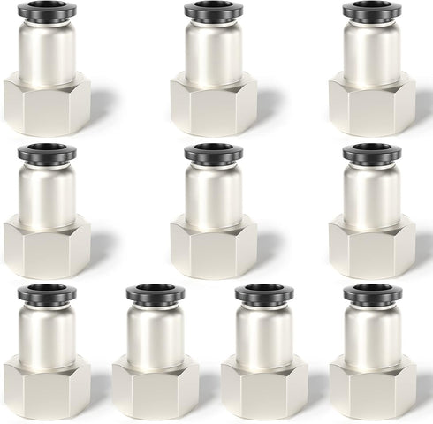 TAILONZ PNEUMATIC Female Straight 5/16 Inch Tube OD x 1/4 Inch NPT Thread Push to Connect Fittings PCF-5/16-N2(Pack of 10)...