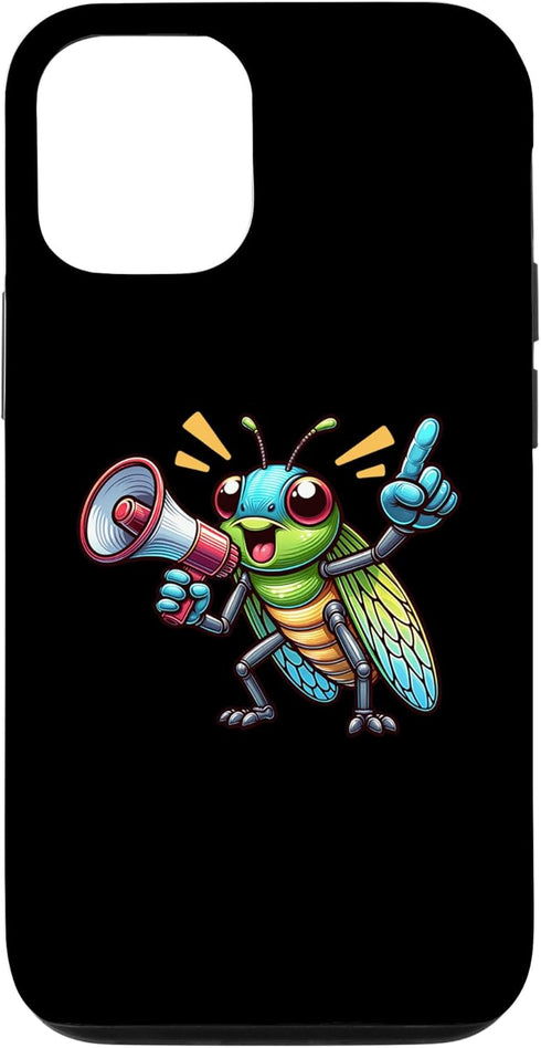iPhone 15 Robotic Grasshopper With Megaphone, Colorful And Playful Toy Case...