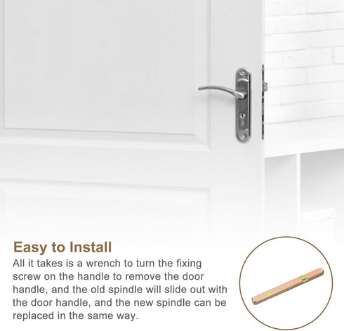 uxcell Door Knob Spindle, Spare Door Handle Spindle Bar, 100mm Long Door Spindle Replacement Door Handle Parts for 25mm Thick Doors, Gold...