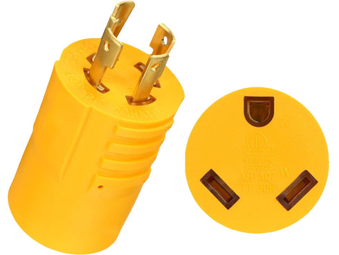 30 Amp RV Generator Adapter Compatible with NEMA L14-30P to TT-30R 30 Amp Twist Lock 4 Prong Male Generator Plug to 3 Prong Female Receptacle Heav...