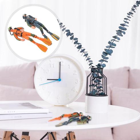 Diver with Hose Scuba Steve Toy Squid Fish Tank Action Figure Divers: 2PCS Scale Model Sea Animals Scuba Diver Toy Swimmers Diver Figures...