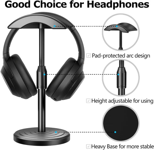 Universal Headphone Stand for Desk Hanger Holder Organizer Keeper Racks Storage Mount Gaming Headset Stand Premium Functional Craftmanship Headpho...
