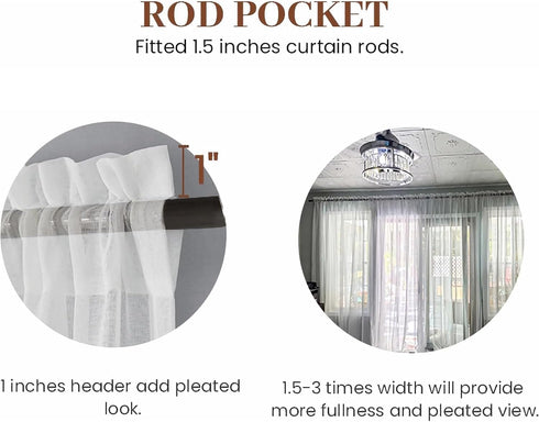 Dreaming Casa Solid Sheer Curtains White Rod Pocket Voile Draperies 84 Inches Long for Living Room 52" W x 84" L 2 Panels...