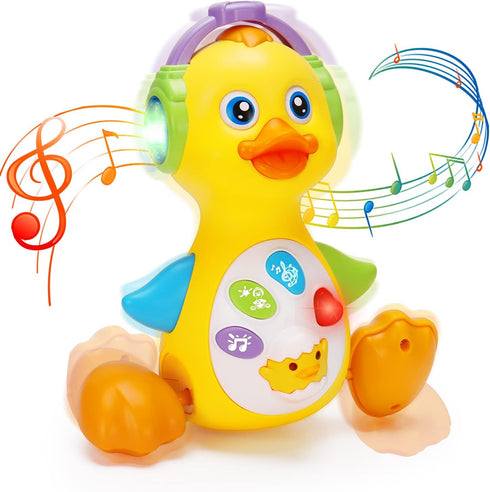 Baby Musical Duck Toy Dancing Crawling Tummy Time, Light Up Infant Toys 0-3-6 6-12 12-18 Months Birthday Gifts for 1 2 Year Old Boys Girls Baby Le...