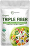 Organic Soluble Prebiotics Fiber Supplement (Inulin, Acacia, Psyllium Husk), 2 Pounds, 3 in 1 Fiber Formula, Daily Fiber, Unflavored, for Digestiv...