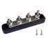 4 x #10 (M5) Studs Bus Bar, Ampper 4.2" Ground Distribution Block Brass Battery BusBar Junction with Cover for Auto Boat Amplifier and More (Black...