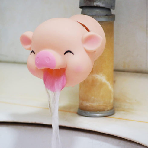 Cartoon Pig Head Faucet Extender Washbasin Bath Spout Cover, Bath Spout Cover for Bathtub Cute Animal Faucet Cover Bath Fun for Enjoyable Safe Bat...