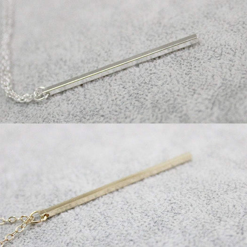 Bar Pendant Necklace Gold Long Y-Necklace Delicate Lariat Chain Jewelry for Women...