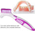 False Teeth Cleaning Brush, Double Sided Portable Denture Toothbrush for Brushes Multi Layered Set Hard Care Toothbrushes...
