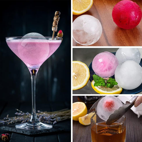 Ice Ball Maker, TINANA Reusable 2.5 Inch Ice Cube Trays, Easy Release Silicone Round Ice Sphere Tray with Lids & Funnel for Whiskey, Cocktails & B...