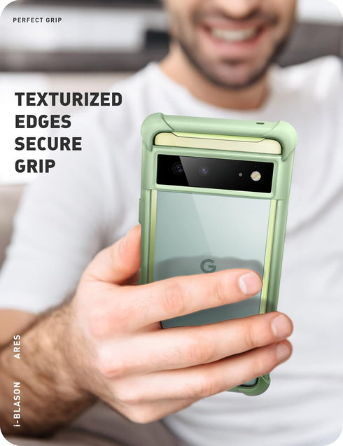 i-Blason Ares Series Designed for Google Pixel 6 Case (2021), Dual Layer Rugged Clear Bumper Case Without Built-in Screen Protector (MintGreen)...