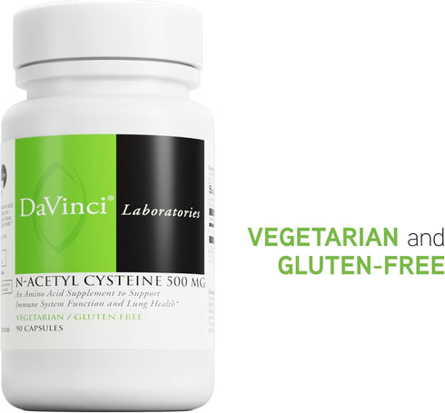 DAVINCI Laboratories - N-Acetyl Cysteine 500 mg - an Amino Acid Supplement to Support Immune System Function and Lung Health - Vegetarian, Gluten-...
