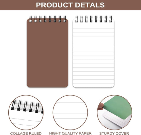 Pocket Notebook/Spiral Notebook - 8 Set Of Small Notebook Journal, Pocket Notepad with Thick Paper, 3" x 5" Journal for Women, Mini Notebook Journ...