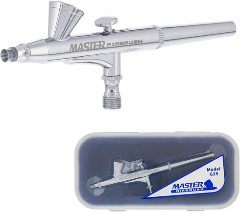 Master Airbrush Model G25 Multi-Purpose Dual-Action Gravity Feed Airbrush, 0.2mm Tip and 1/16 oz. Fluid Cup - User Friendly, Versatile Set Kit - I...