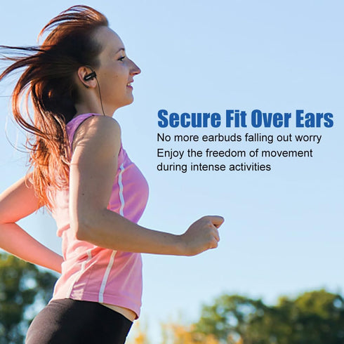 Wired Over The Ear Earbuds with Microphone Volume Control Ear Hook and Case, Sweatproof Sport Earphones for Running Exercise Gym Workout, Wrap Aro...