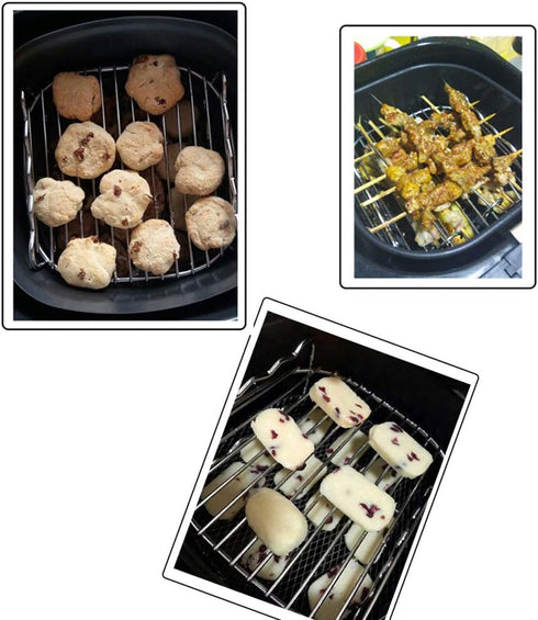 Air Fryer Double Layer Rack, Air Fryer Accessories Multi-purpose Rack Fits Most 4.2QT or Above?8in,5pins?...