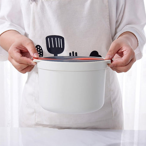 Microwave Rice Cooker,Microwave Rice and Pasta Cooker with Rice Spoon Easy Cooking or Reheating Set, Red...