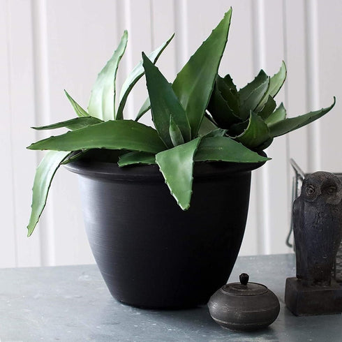 The HC Companies 14 Inch Sevilla Round Self Watering Planter - Decorative Lightweight Plastic Plant Pot for Indoor Outdoor Plants Flowers Herbs, B...
