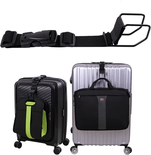 Vigorport Luggage Hook Strap,J Hook for add a Bag Luggage,Multi Adjustment Bag Strap Hook with Hands Free(Black-Large Size)...