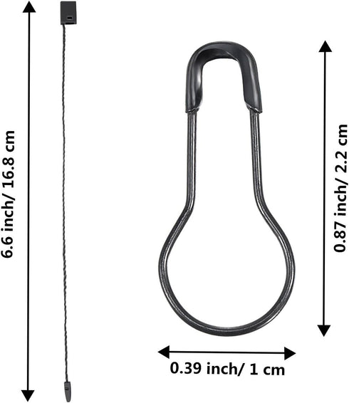 Hestya 500 Pieces Hang Tag String Black 500 Pieces Black Pins 6.6 Inch Nylon String Price Tags Plastic Fastener 0.8 Inch Metal Ground Pins Pear Sh...
